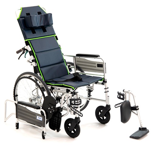 미키메디칼 의료용 침대형 알루미늄 휠체어 MSL-T(24) 22.3kg 리클라이닝